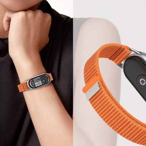 Pasek na Xiaomi Smart Band 8 / 9 / 10 / NFC Nylon Pro - czarno pomarańczowy