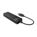 Hub FL02 stacja dokująca rozdzielacz USB-A na 4x USB-A - czarny