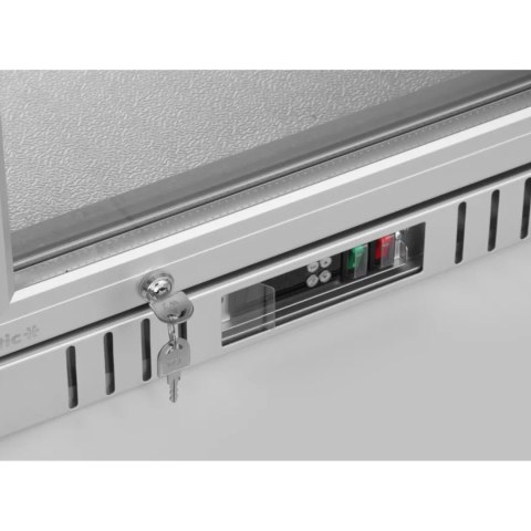 Lodówka chłodziarka barowa podblatowa 1-drzwiowa LED 75 l 120 W 53x50x84 cm - srebrna