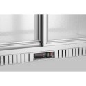 Lodówka chłodziarka barowa z 2 drzwiami suwanymi LED 150 l 160 W 90x52x84 cm - srebrna