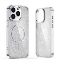 Etui pokrowiec na iPhone 16 Glitter Case MagSafe - białe z brokatem