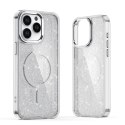 Etui pokrowiec na iPhone 16 Pro Glitter Case MagSafe - białe z brokatem