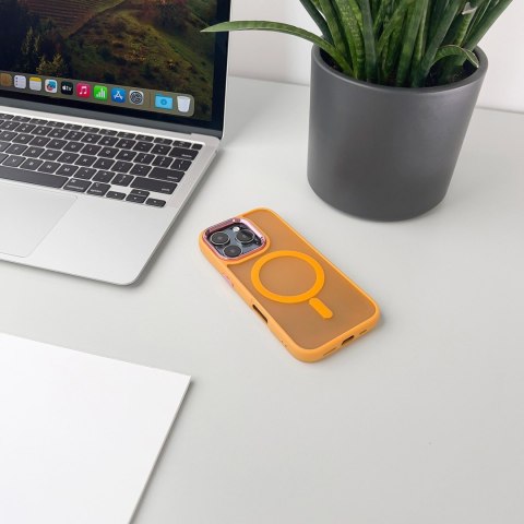 Etui pokrowiec na iPhone 16 Pro Max Magnetic Collection MagSafe - pomarańczowe