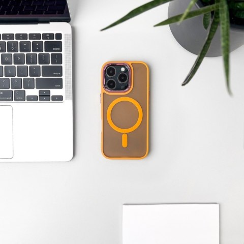 Etui pokrowiec na iPhone 16 Pro Max Magnetic Collection MagSafe - pomarańczowe