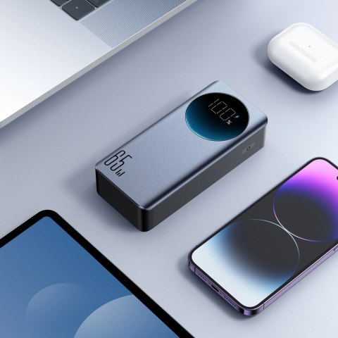 Powerbank 30000mAh USB-A USB-C z wyświetlaczem 65W - czarny