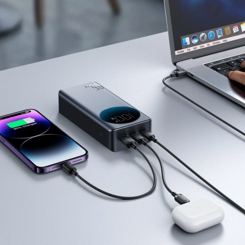 Powerbank 30000mAh USB-A USB-C z wyświetlaczem 65W - czarny