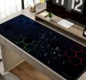 Podkładka biurkowa gamingowa wodoodporna 800x300mm - czarne sześciokąty
