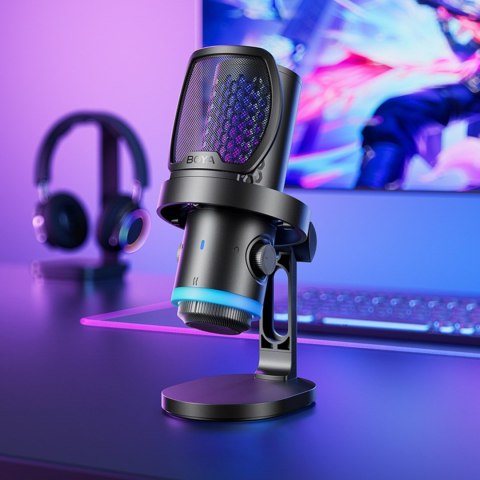 Mikrofon gamingowy przewodowy USB-C RGB ENC - czarny
