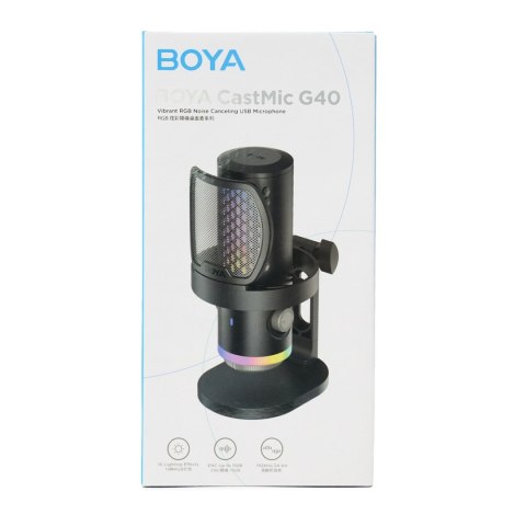 Mikrofon gamingowy przewodowy USB-C RGB ENC - czarny
