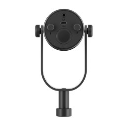 Mikrofon studyjny przewodowy do podcastów USB XLR - czarny