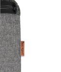 Pufa dekoracyjna, Bertoni, nadruk Jute Coffee - okrągła pufa do salonu, przedpokoju, walec 40cm, elegancka, zamek błyskawiczny, 