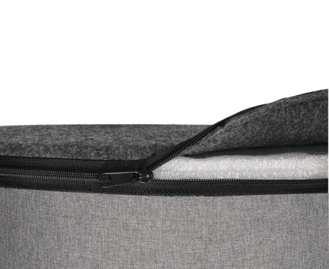 Pufa dekoracyjna, Bertoni, nadruk London - okrągła pufa do salonu, przedpokoju, walec 40cm, elegancka, zamek błyskawiczny, możli