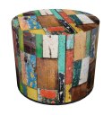 Pufa dekoracyjna, Bertoni, nadruk Mexico - okrągła pufa do salonu, przedpokoju, walec 40cm, elegancka, zamek błyskawiczny, możli