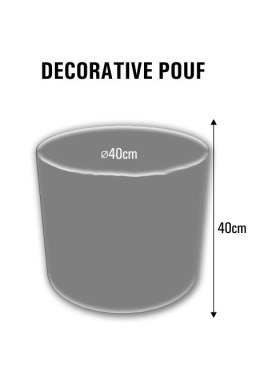 Pufa dekoracyjna, Bertoni, nadruk Mexico - okrągła pufa do salonu, przedpokoju, walec 40cm, elegancka, zamek błyskawiczny, możli