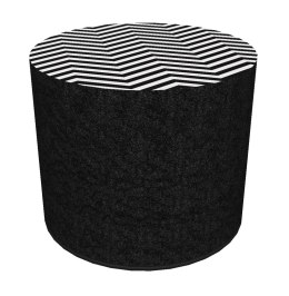 Pufa dekoracyjna, Bertoni, nadruk ZigZag - okrągła pufa do salonu, przedpokoju, walec 40cm, elegancka, zamek błyskawiczny, możli