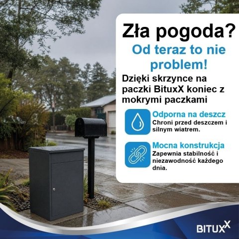 Skrzynka na paczki M z klapą zabezpieczającą zamykana na klucz