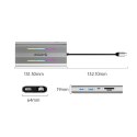 HUB 12w1 USB-C - USB-A USB-C HDMI DisplayPort RJ45 SD/microSD 4K PD 100 W RGB - srebrny