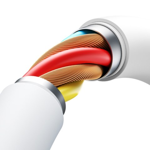 Kabel przewód USB-A - USB-C Lively Series 3A 1.2 m - biały