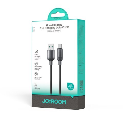 Kabel przewód USB-A - USB-C Lively Series 3A 1.2 m - czarny