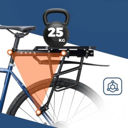 Bagażnik rowerowy z błotnikiem i szybkim montażem do rowerów górskich 26-29'' - czarny