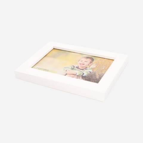 Biała Ramka na Zdjęcie o Wymiarach 15x11,5 cm, Wisząca, W Pionie lub Poziomie
