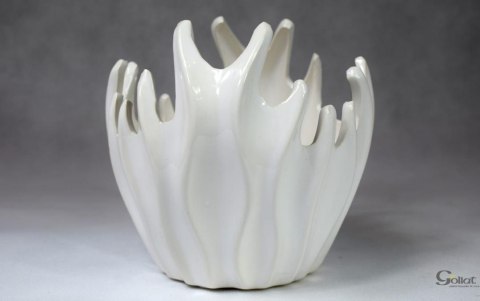 Ceramiczny wazon dekoracyjny w kolorze różowym 15x15 cm
