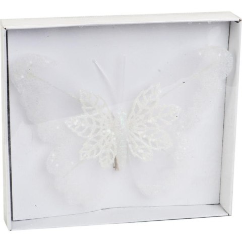 Elegancka brokatowa dekoracja Motyl na klamerce