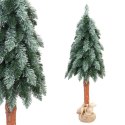 Sztuczna Choinka Marcinek na Naturalnym Pniu - Polski Produkt, Wys. 120 cm, Kolor Zielono-biały, Gotowa do Rozłożenia, Świeża z 