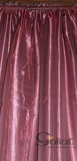Elegancka Dwuwarstwowa Zasłona w Pudrowym Rużu z Koralikowymi Zdobieniami