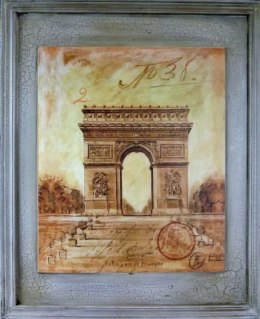 Postarzany Obraz - Łuk Triumfalny, 46 x 56 cm - Edycja Limitowana