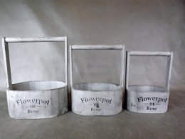 Drewniana szara osłonka z uchwytem 25x18x11 cm