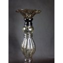Elegancki Stojący Świecznik z Brązowego Metalu i Szkła 14x38 cm - Wyższy Model w Kolekcji