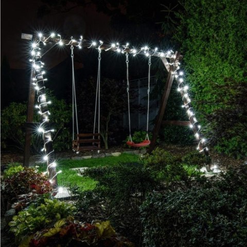 Lampki Choinkowe LED 200 światełek, Kolor Zimny Biały, Wewnętrzne, w Praktycznym Ringu, IP20