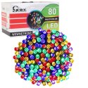 Multikolorowe Lampki Choinkowe LED w Ringu, 80 sztuk, Do Użycia Wewnętrznego, Długość Przewodu 1.5 m, IP20