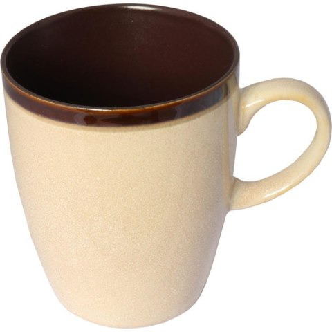 Zastawa stołowa ceramiczna z brązowymi talerzami