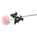 Gałązka sztucznej rozwiniętej róży z kolcami w kolorze łososiowym 70 cm
