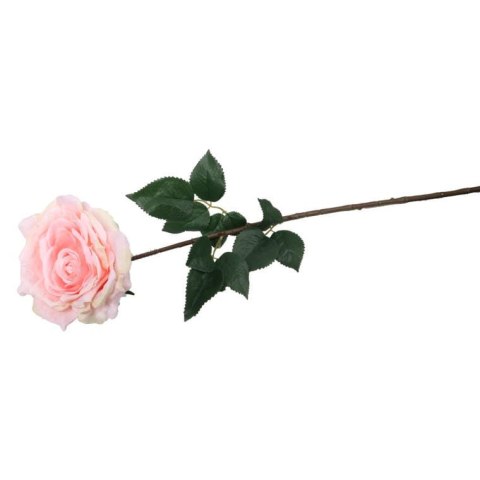 Gałązka sztucznej rozwiniętej róży z kolcami w kolorze łososiowym 70 cm