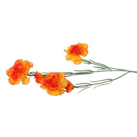 Sztuczna Gałązka z Pięcioma Pomarańczowymi Goździkami - 68 cm
