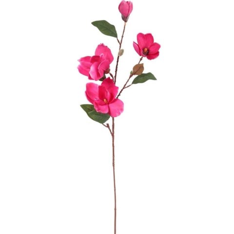 Sztuczna gałązka Magnolii - 4 sztuki w kolorze ciemnoróżowym, 78 cm.