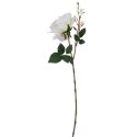 Sztuczna róża z pąkiem w białym kolorze 70 cm