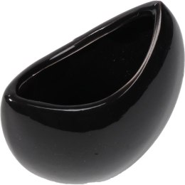Wazon ceramiczny łódka w kolorze czarnym 10 cm