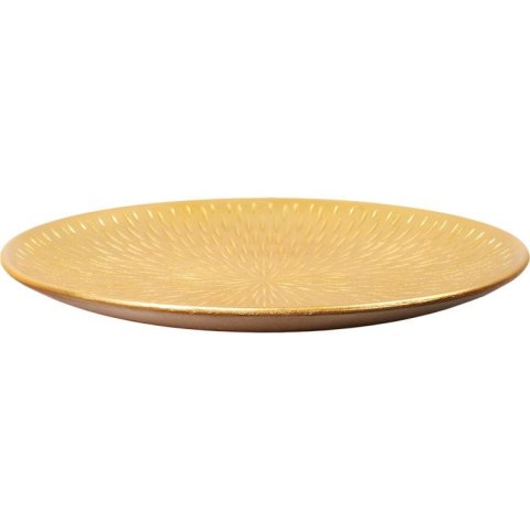 Zestaw 2 Złotych, Drewnianych Tac Okrągłych o Średnicy 40 cm i 30 cm