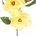 Żółta gałązka z 4 sztucznymi magnoliami o długości 80 cm