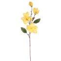 Żółta gałązka z 4 sztucznymi magnoliami o długości 80 cm