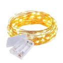 Energooszczędne Lampki Choinkowe-Łezki na Białym Druciku z 10 LED, Ciepły Biały Kolor, Zasilane na Baterie AA