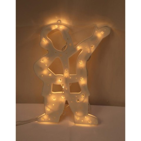 Świetlna Dekoracja Świąteczna - Figurka Mikołaja z 20 LED, Kolor Biały, Zasilanie Sieciowe