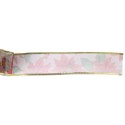Wstążka dekoracyjna świąteczna kwiatowo złota 5 cm x 2,7 m