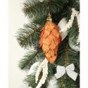 Zawieszka sopel pomarańczowa z brokatem 14 cm
