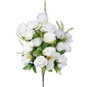 BUKIET SZTUCZNYCH RÓŻ - 20 SZTUK, KOLOR BIAŁY, WYSOKOŚĆ 54 CM