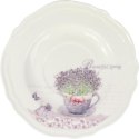 Komplet ceramiczny filiżanka z talerzykiem z wiklinowym w wazonie w prezentowym kartoniku